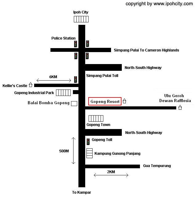 White Water Rafting at Kampar River in Gopeng map