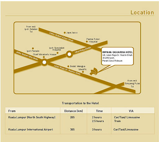 Impiana Hotel Ipoh Map